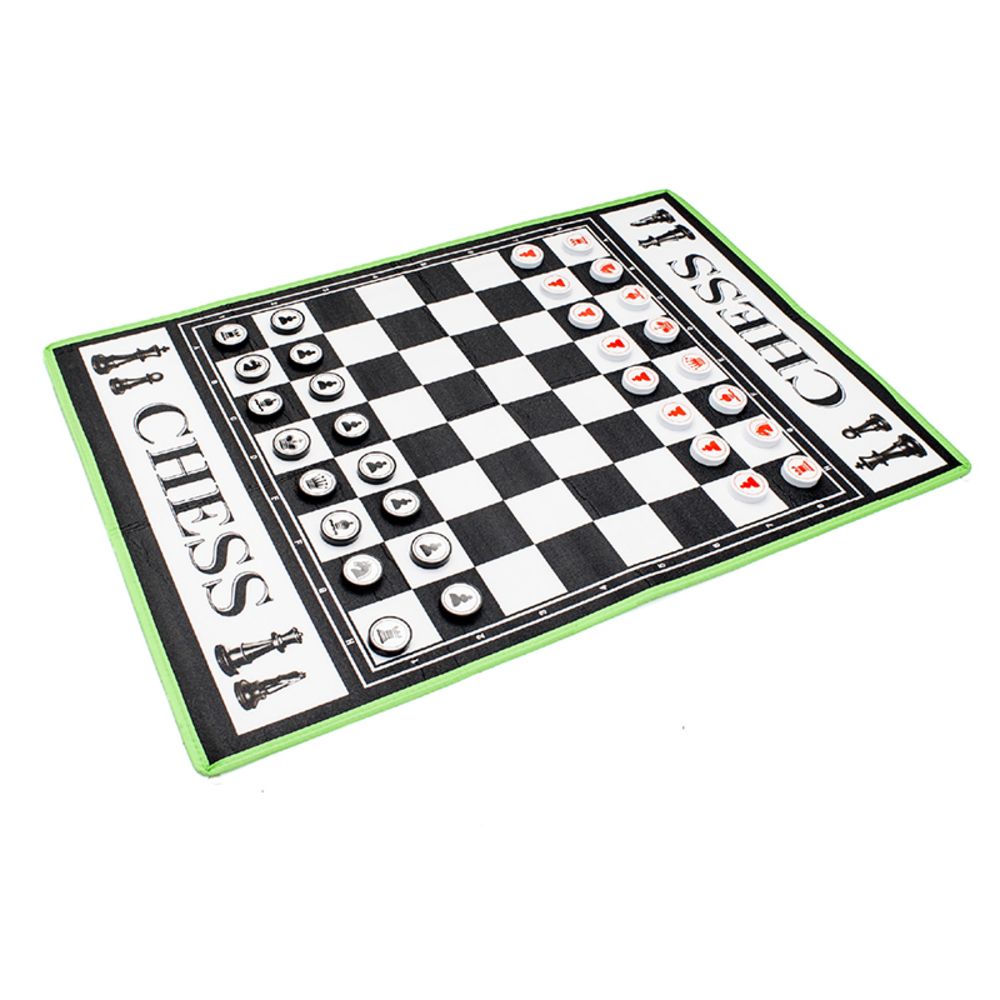 Tapisserie Jeu d'échecs et de dames - Dimensions : 130 x 93 x 0,3 cm - 2 joueurs - Devessport