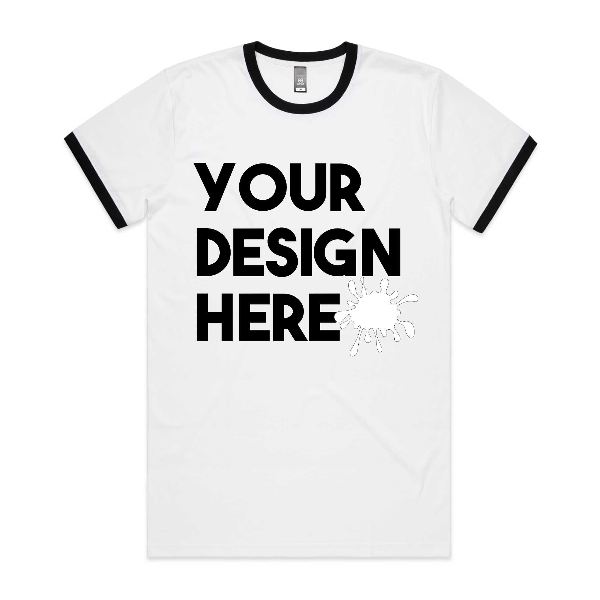 MENS CUSTOM RINGER T SHIRT