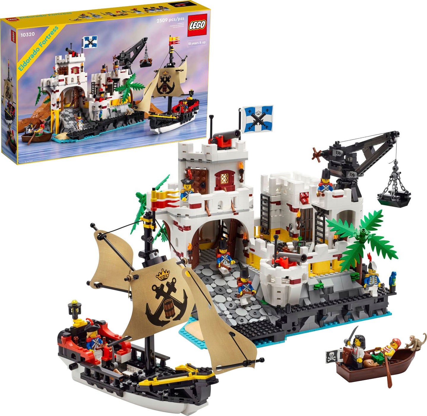 LEGO – Icons Eldorado Fortress avec bateau pirate, kit de construction 10320