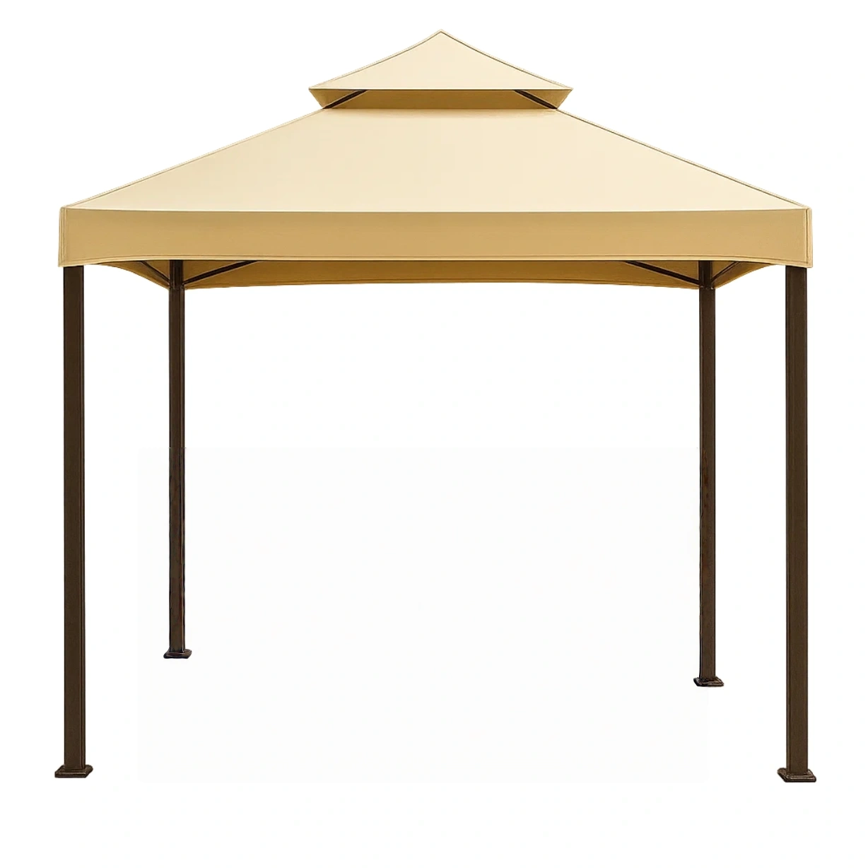 Tonnelle de jardin en métal avec toit pyramidal, couleur beige, dimensions 300 x 300 x 250 cm pour jardin extérieur - njYtRyk24ain