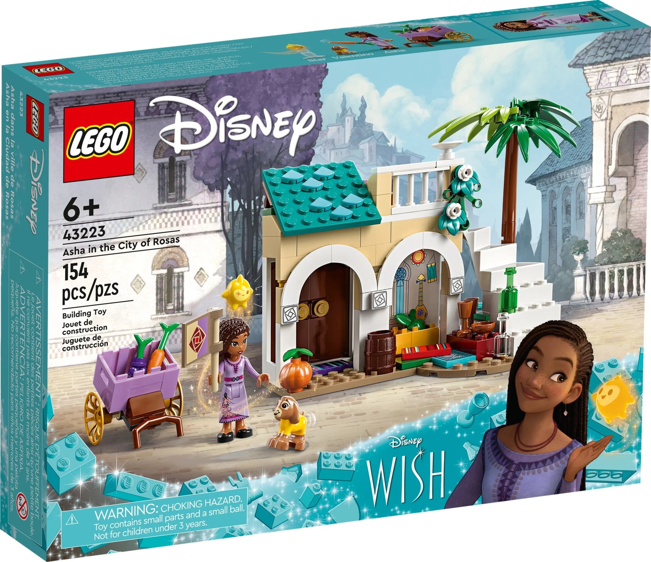 LEGO Disney Wish : Asha à Rose City 43223 Ensemble de construction, un modèle à construire du film Disney pour inspirer des aventures et un jeu créatif, un cadeau amusant pour les enfants et les fans de 6 ans et plus