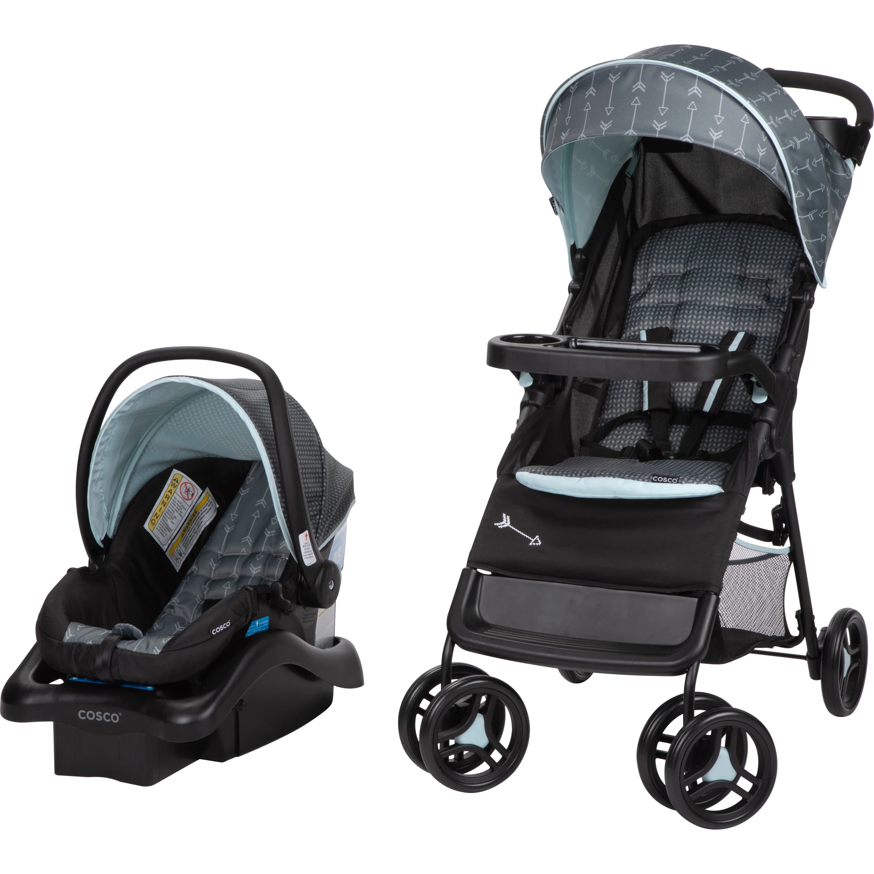 2025 Cosco Kids Lift & Stroll DX rejsesystem. Grå pile. Til småbørn. Unisex