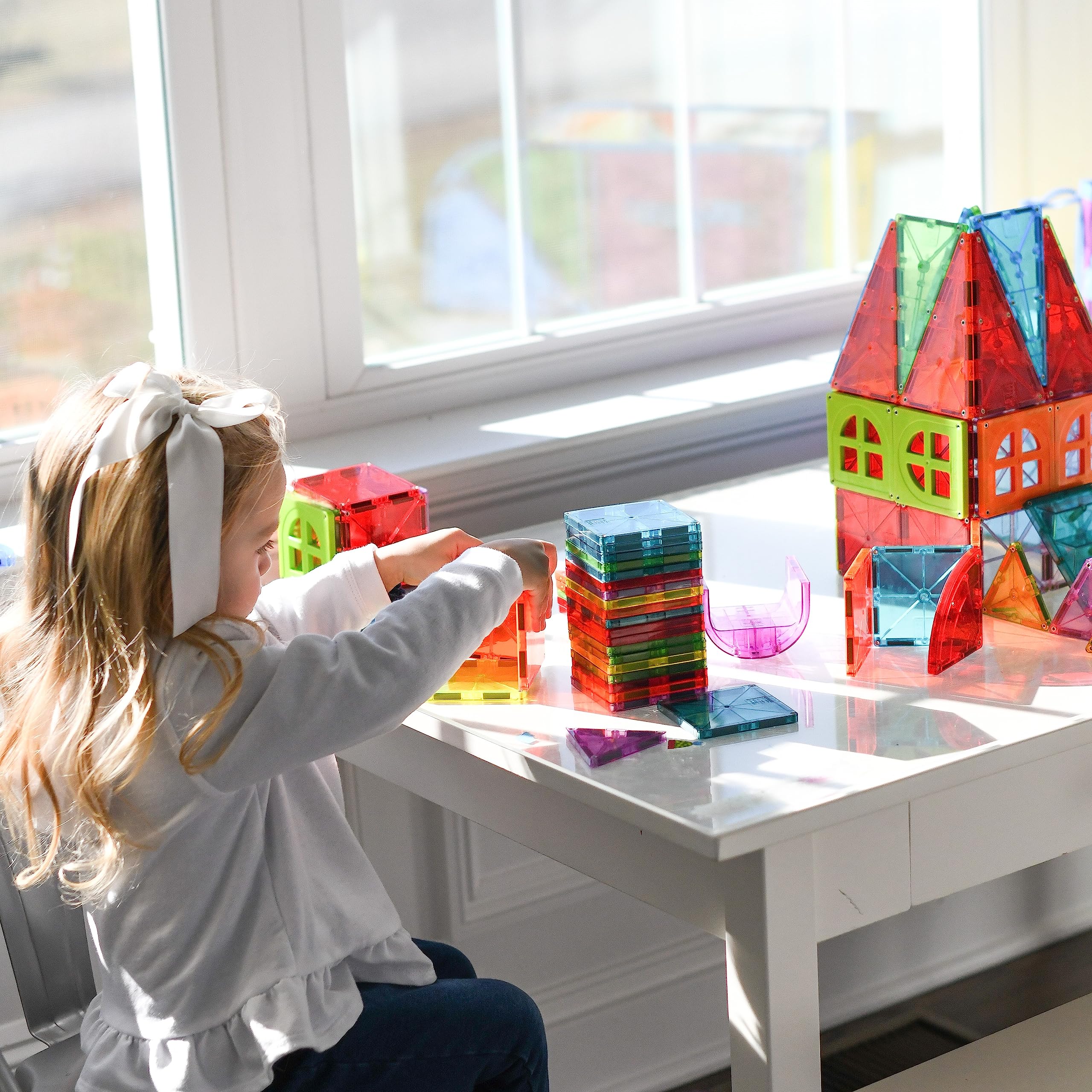 MAGNA TILES Metropolis 110 pièces de construction magnétiques