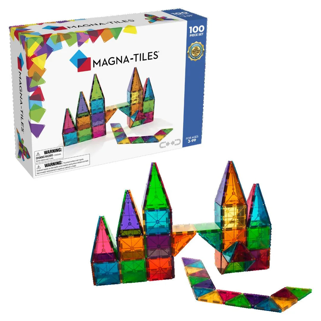 Ensemble de construction magnétique classique MAGNA-TILES de 100 pièces, la marque de construction magnétique ORIGINALE !