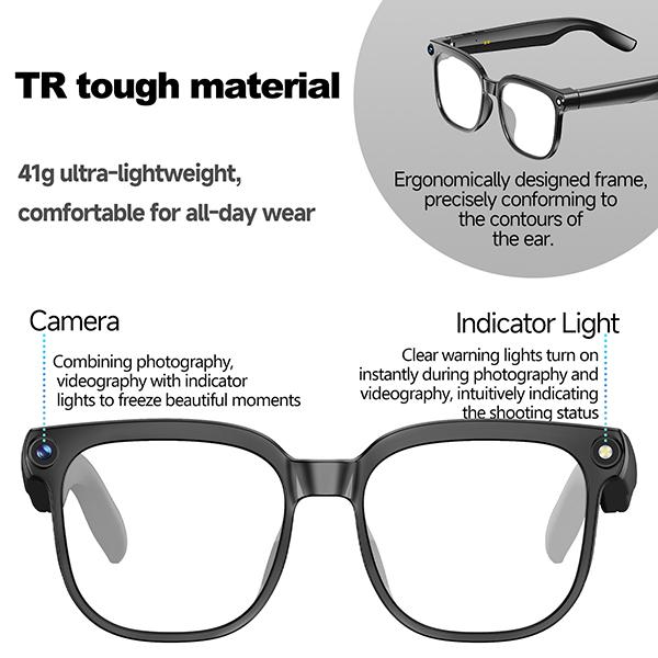 KPEP Smart AI Camera Glasses with 8MP Photochromic Lenses