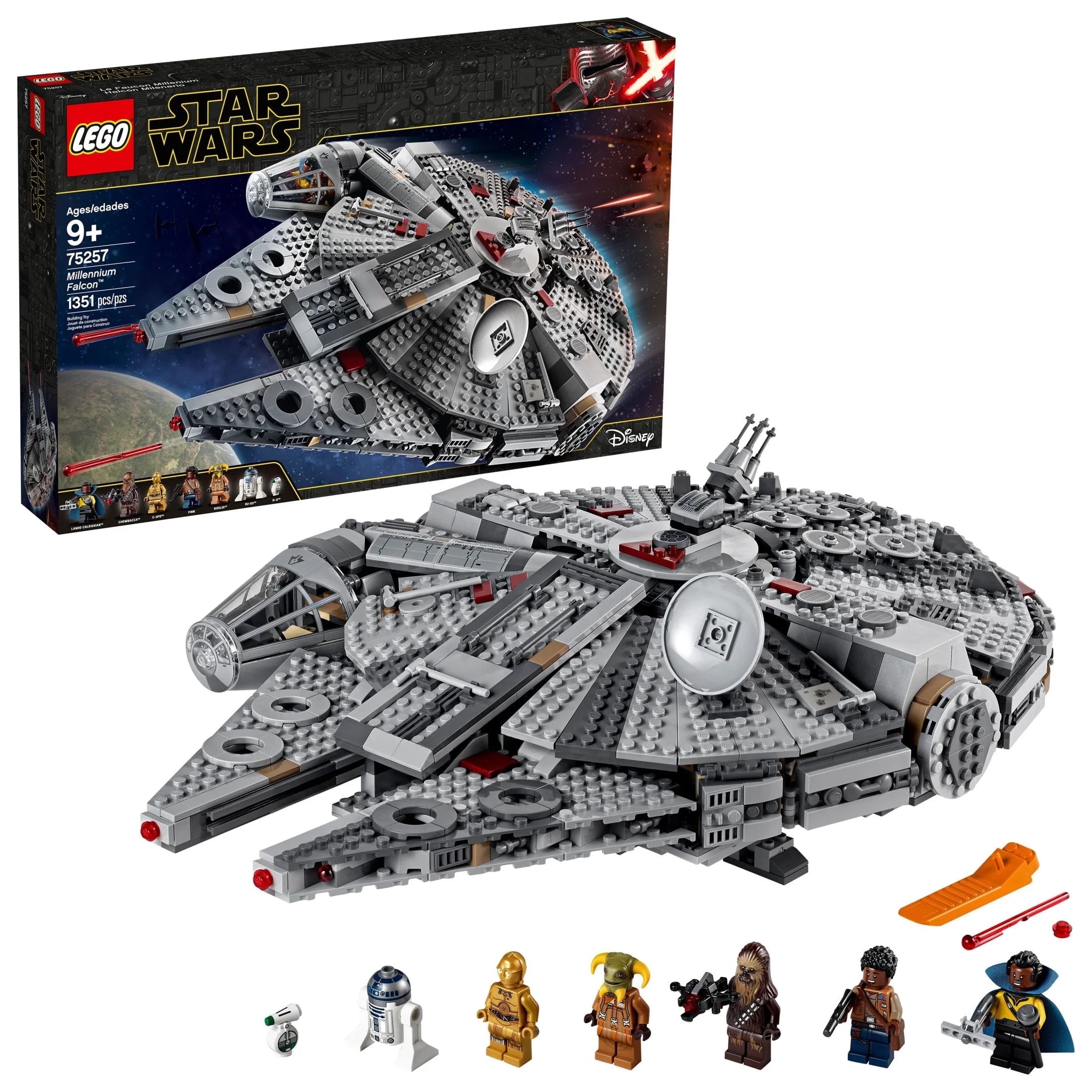 LEGO Star Wars Faucon Millenium 75257 - Ensemble de construction – Maquette de vaisseau spatial avec figurines de Finn, Chewbacca, Lando Calrissian, Boolio, C-3PO, R2-D2 et D-O, Collection du film L'Ascension de Skywalker