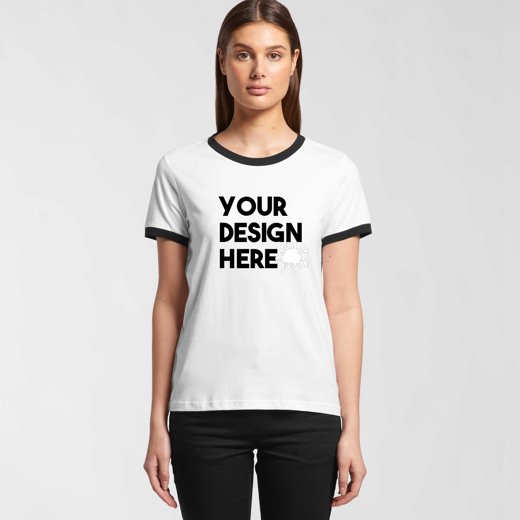 WOMENS CUSTOM RINGER T SHIRT