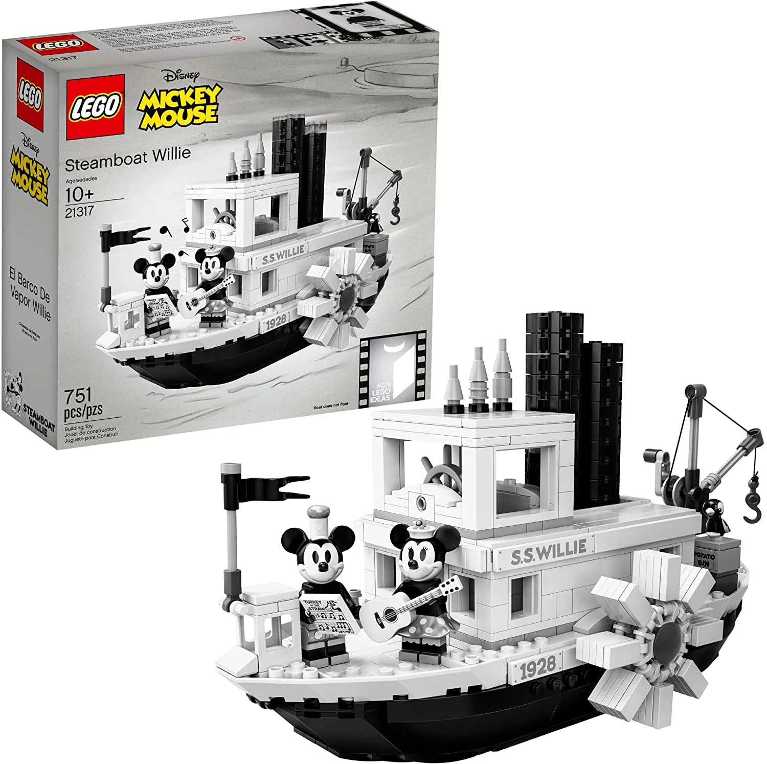 LEGO Ideas 21317 Disney Steamboat Willie – Ensemble de construction (751 pièces)