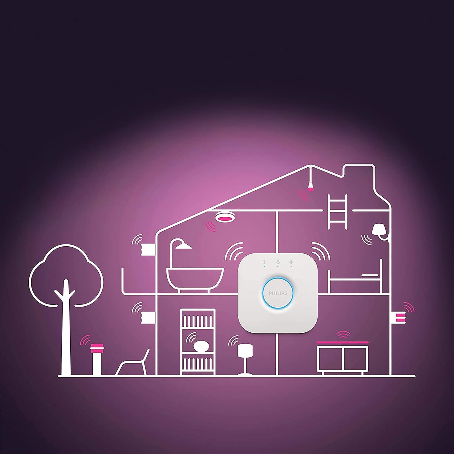 Plafonnier LED intelligent Philips Hue Hue Infuse 33 W - 2 100 lumens, couleurs de lumière blanche, compatible avec Alexa et Google Home, blanc, diamètre 38 cm