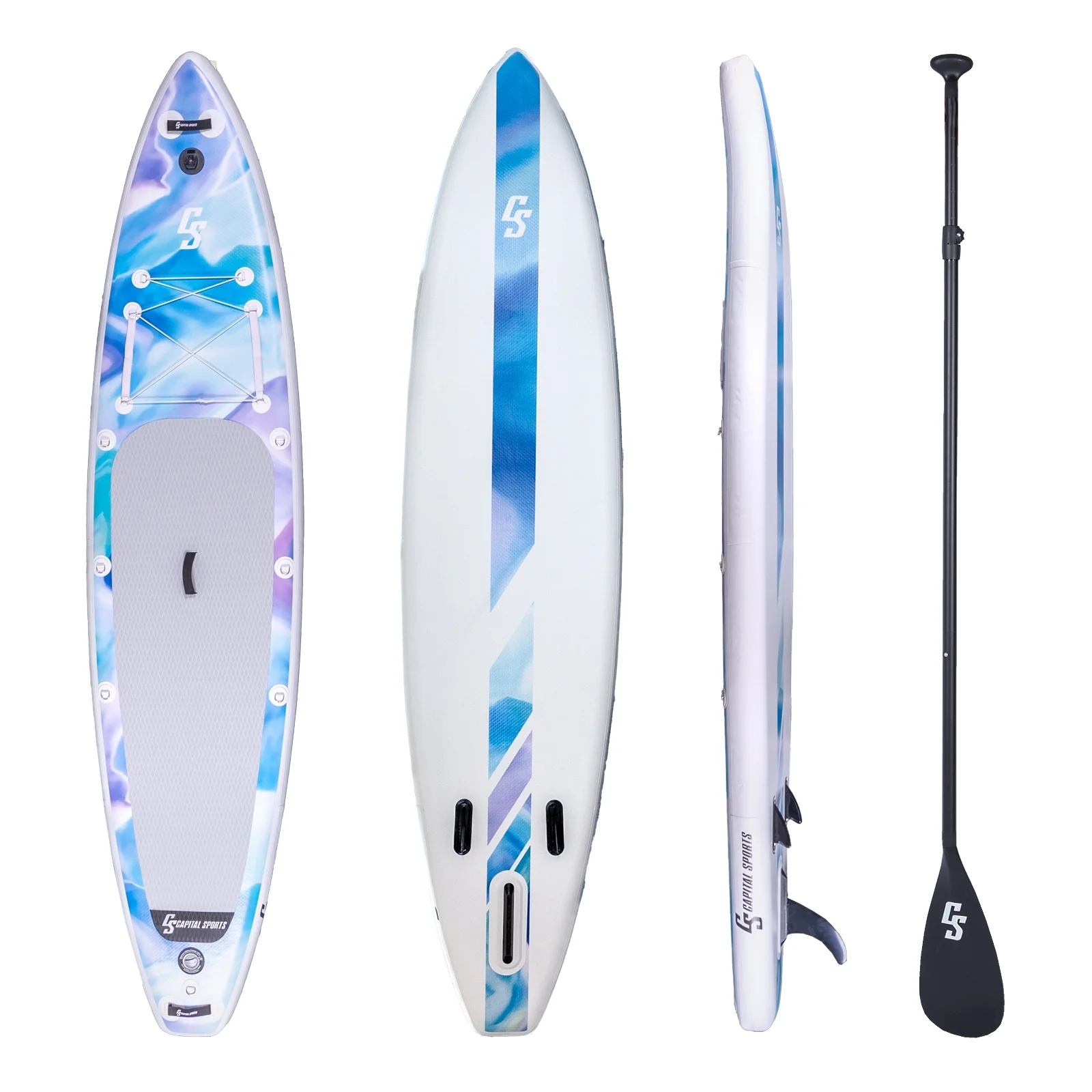 Planche de SUP gonflable Kipu Allrounder 365 (2025) - Dimensions : 365 x 82 x 15 cm - Kit complet blanc
