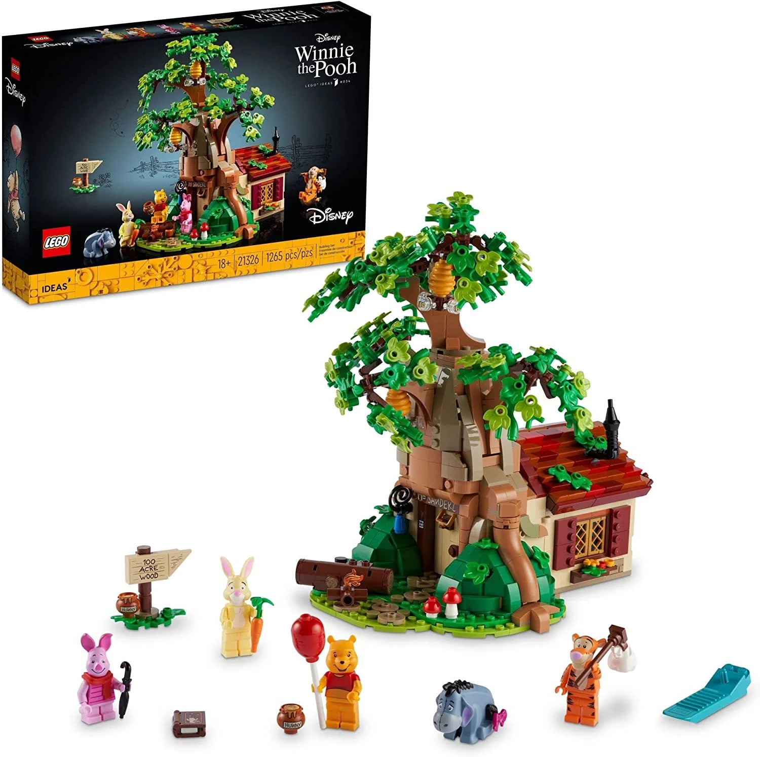 LEGO Ideas Disney Winnie l'ourson 21326 – Ensemble de construction avec figurines Porcinet, Bourriquet et Winnie l'ourson