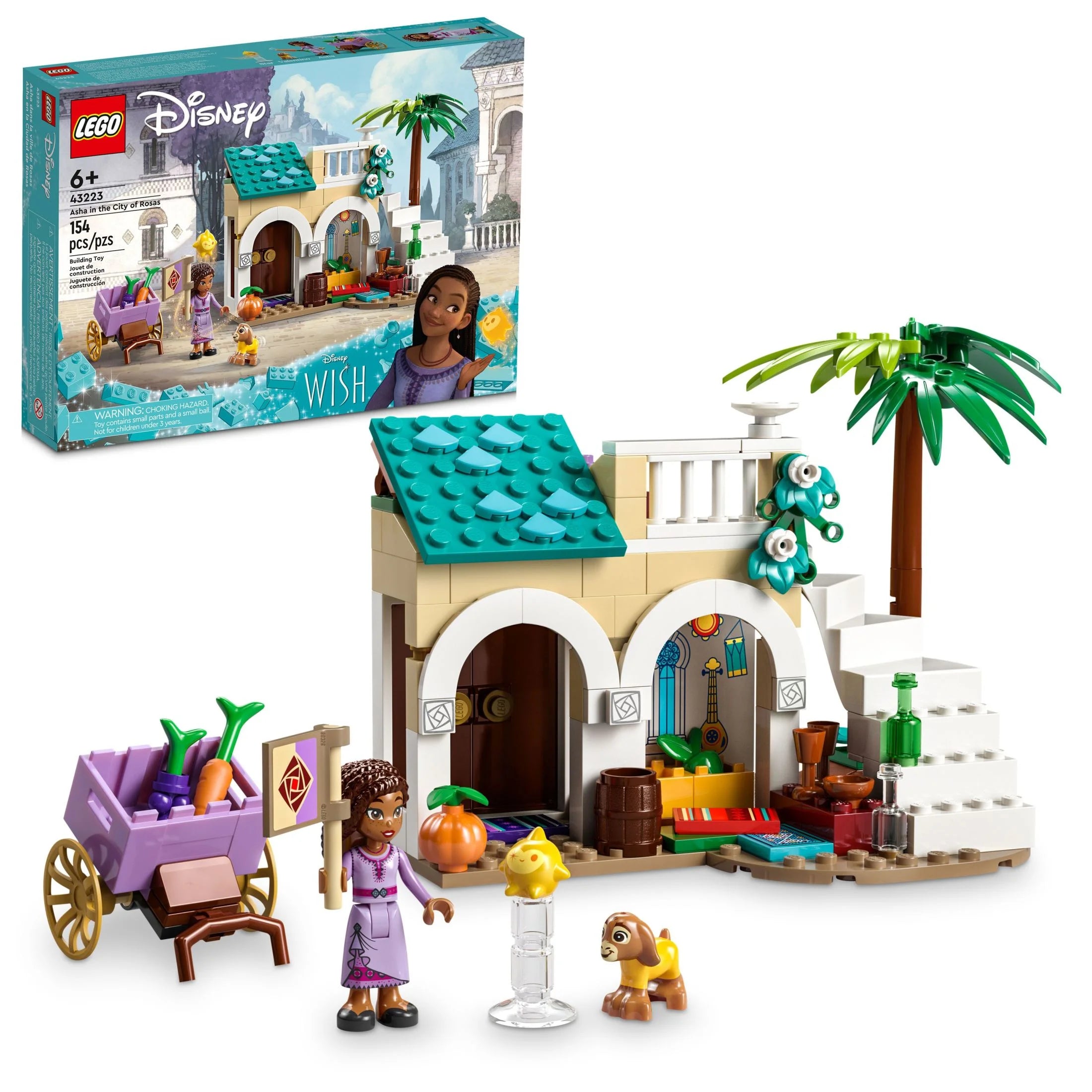 LEGO Disney Wish : Asha à Rose City 43223 Ensemble de construction, un modèle à construire basé sur le film Disney pour inspirer des aventures et un jeu créatif, un cadeau amusant pour les enfants et les fans de 6 ans et plus