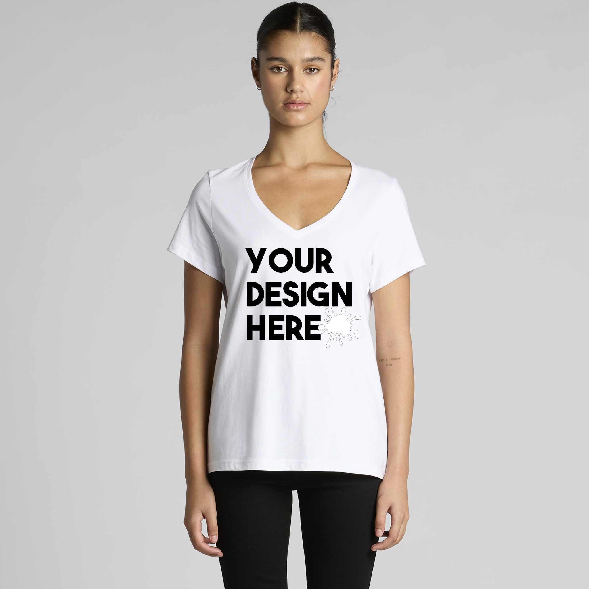 WOMENS V NECK CUSTOM T SHIRT