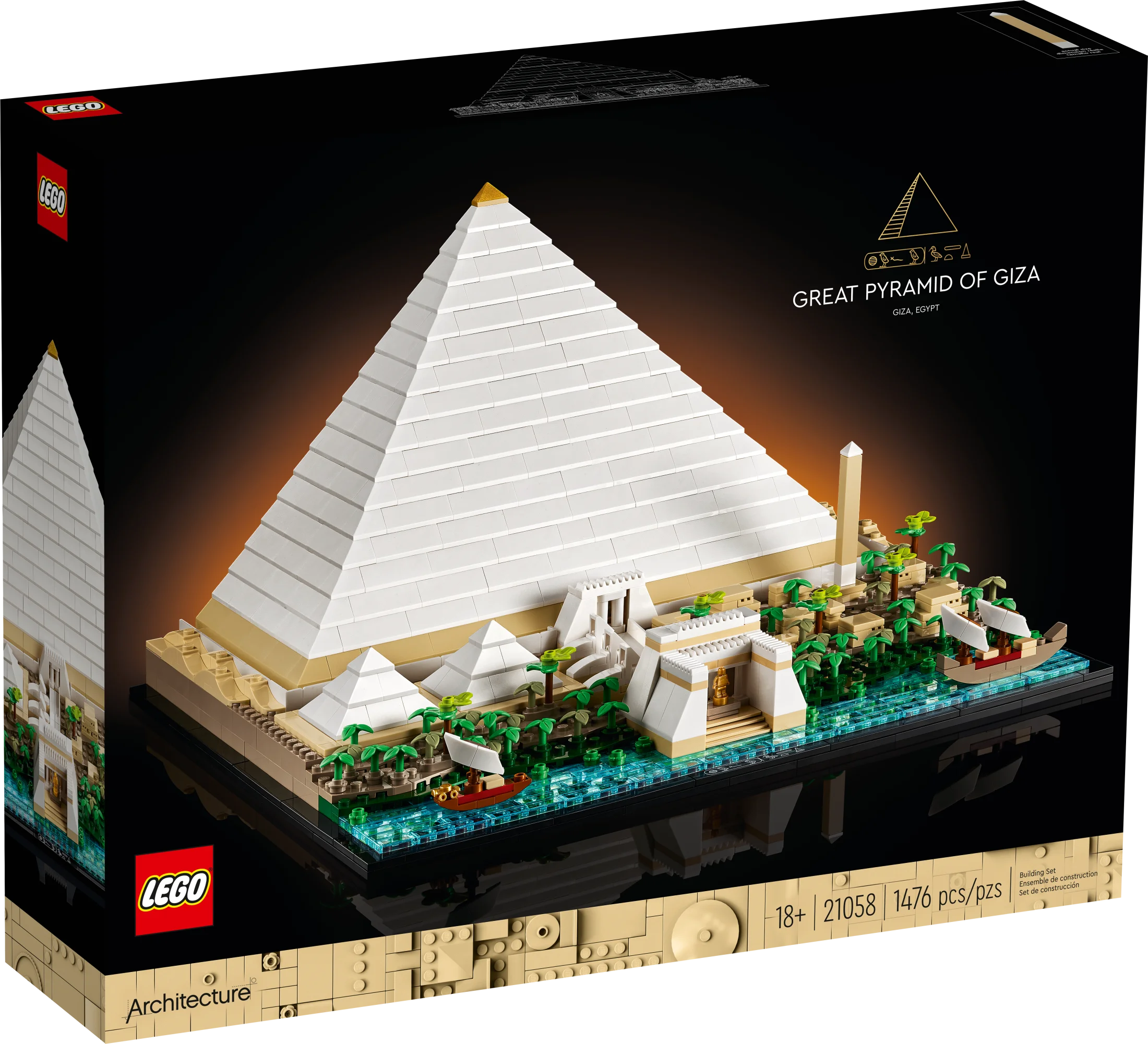 LEGO Architecture Grande Pyramide de Gizeh 21058 Kit de construction, modèle de maison décorative, idée cadeau créative