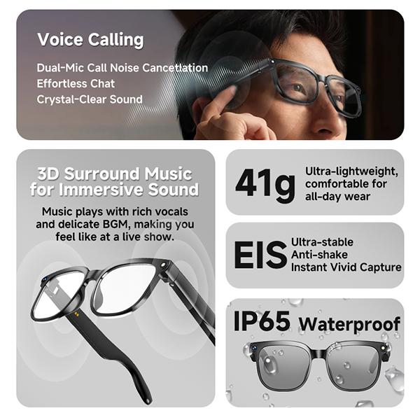 KPEP Smart AI Camera Glasses with 8MP Photochromic Lenses