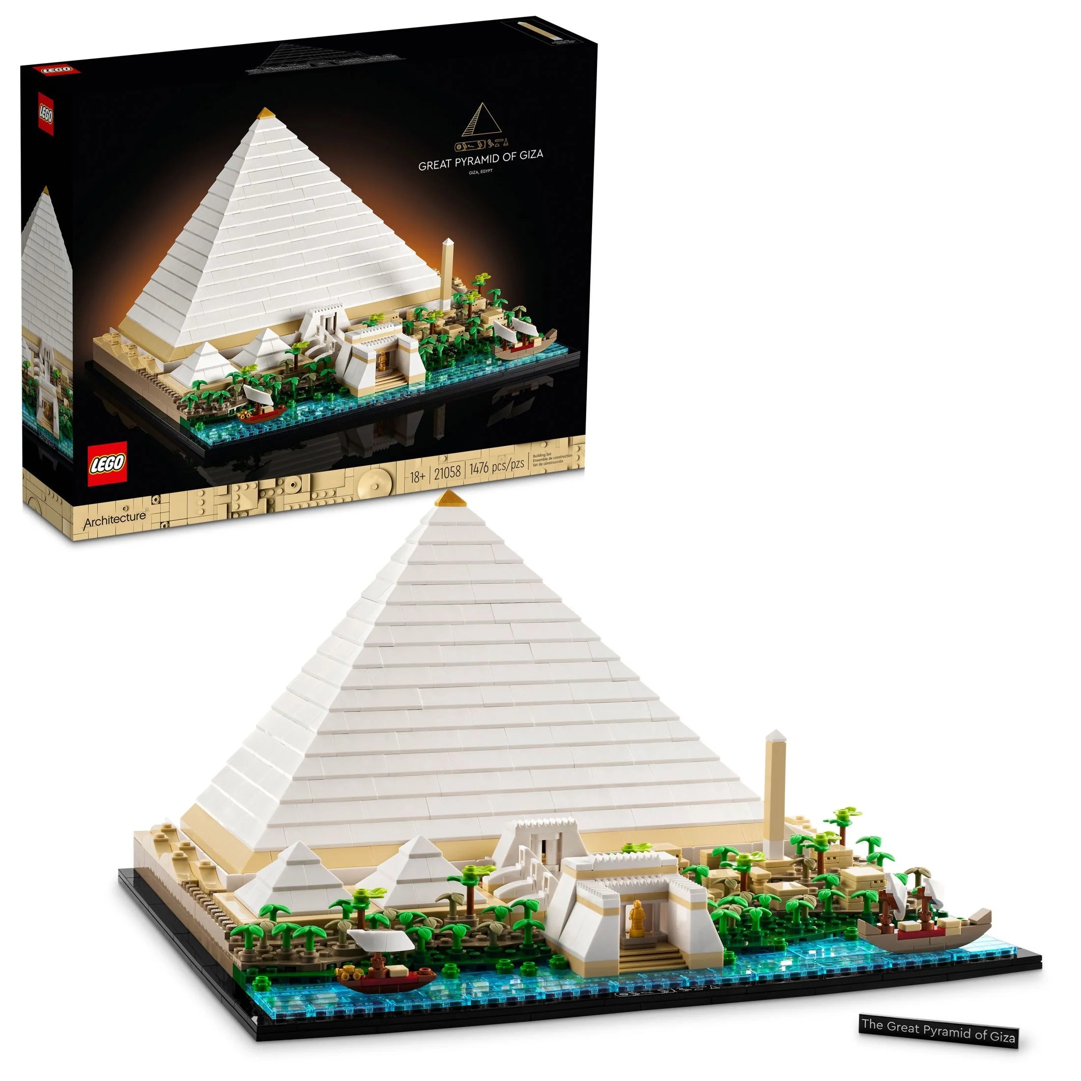 LEGO Architecture Grande Pyramide de Gizeh 21058 Kit de construction, modèle de maison décorative, idée cadeau créative