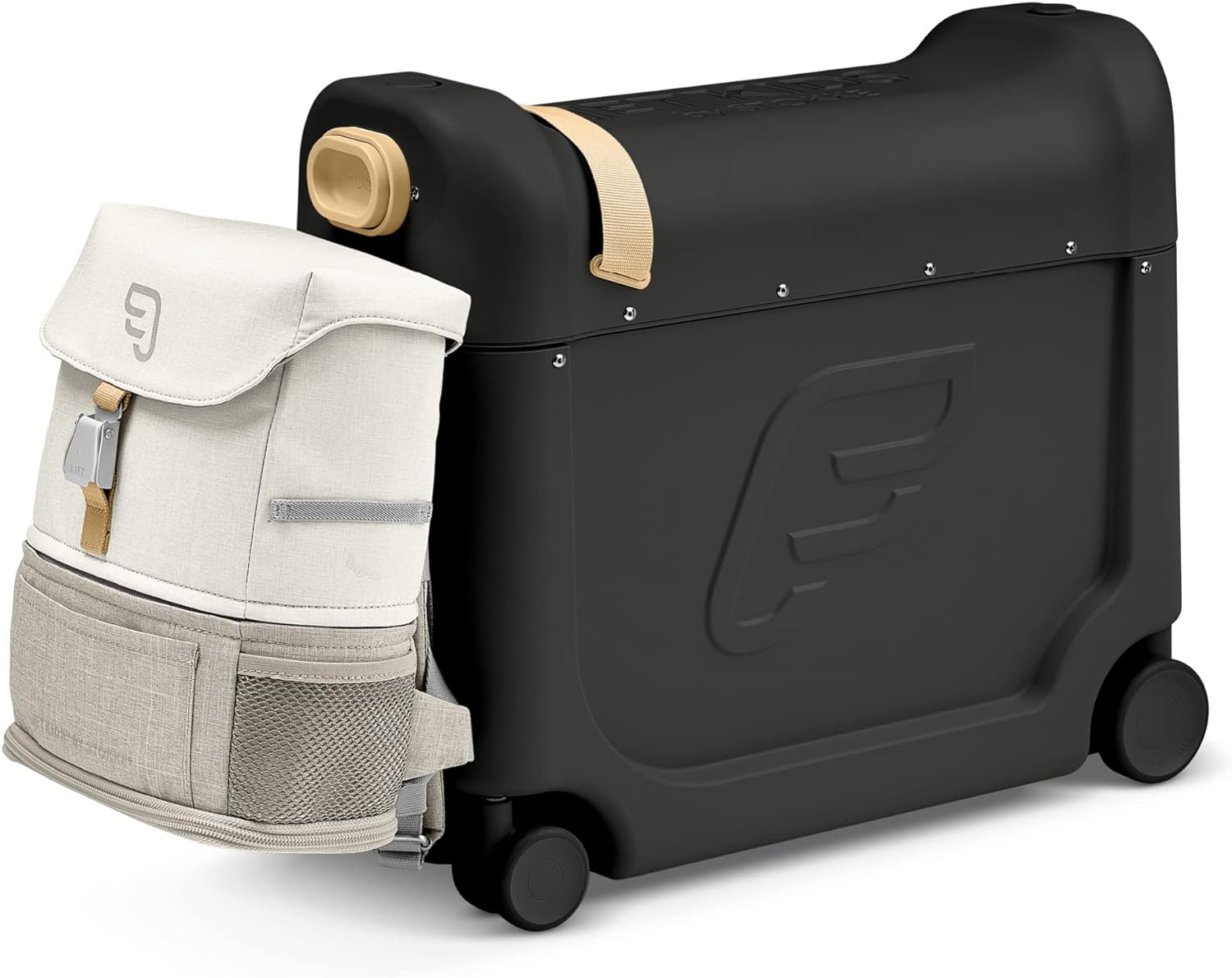 JetKids by Stokke Rejsepakke – Inkluderer børnekuffert med flyseng + Crew-rygsæk – Ideel til alderen 3 til 7 år