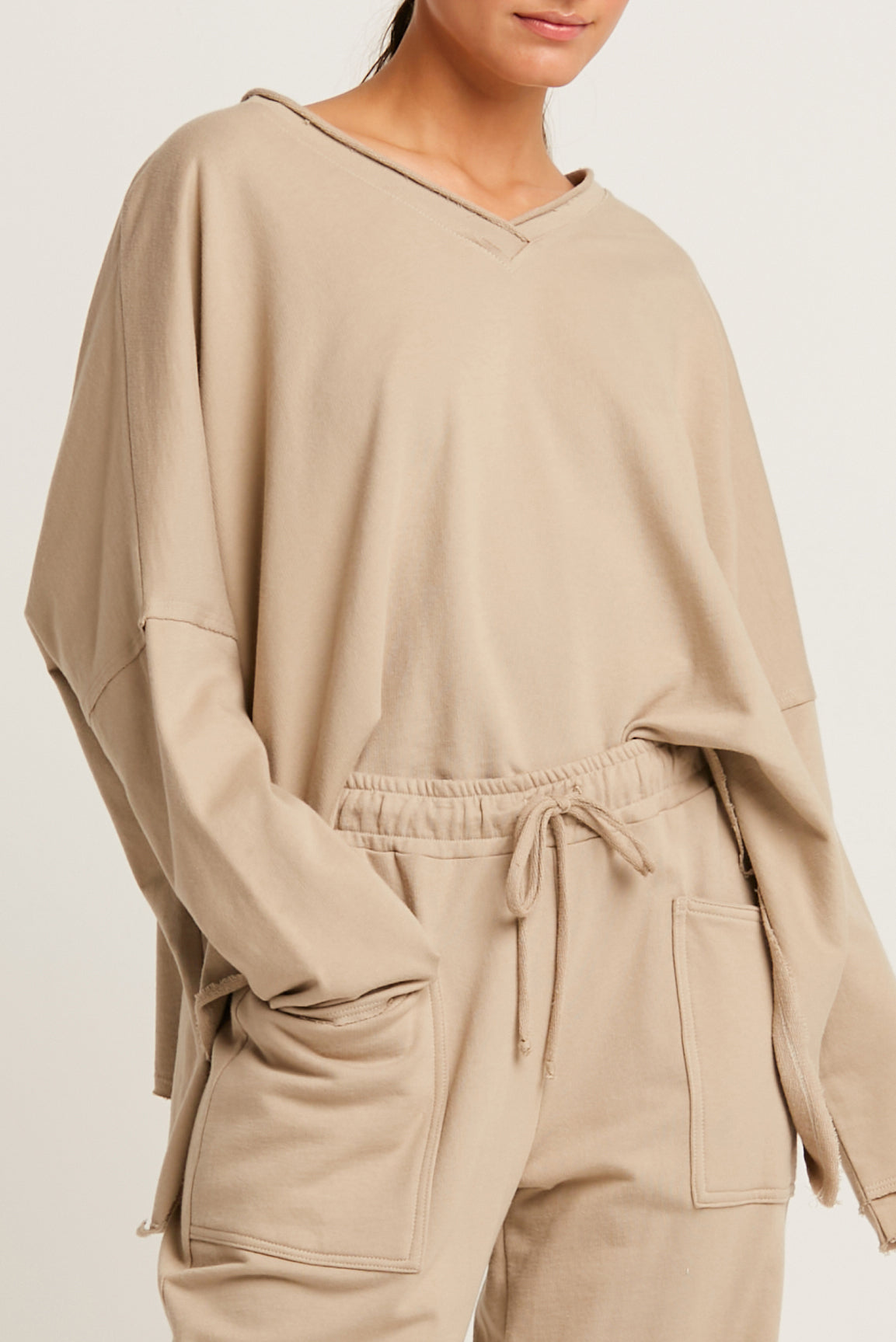 French Terry Double Angle V-Tee