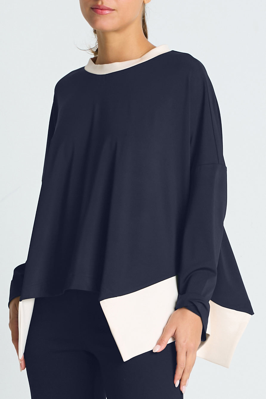 Matte Jersey Paneled Top