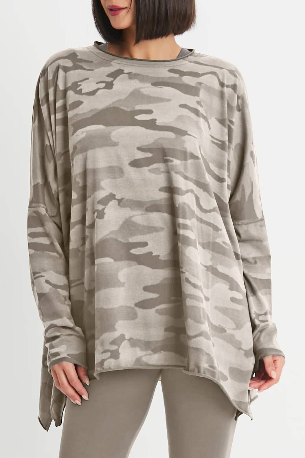 Pima Cotton Camo Oversized Crew Swing Tee