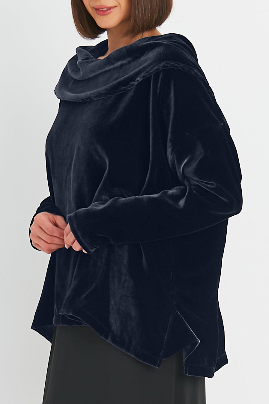 Velvet Cowl Neck Top