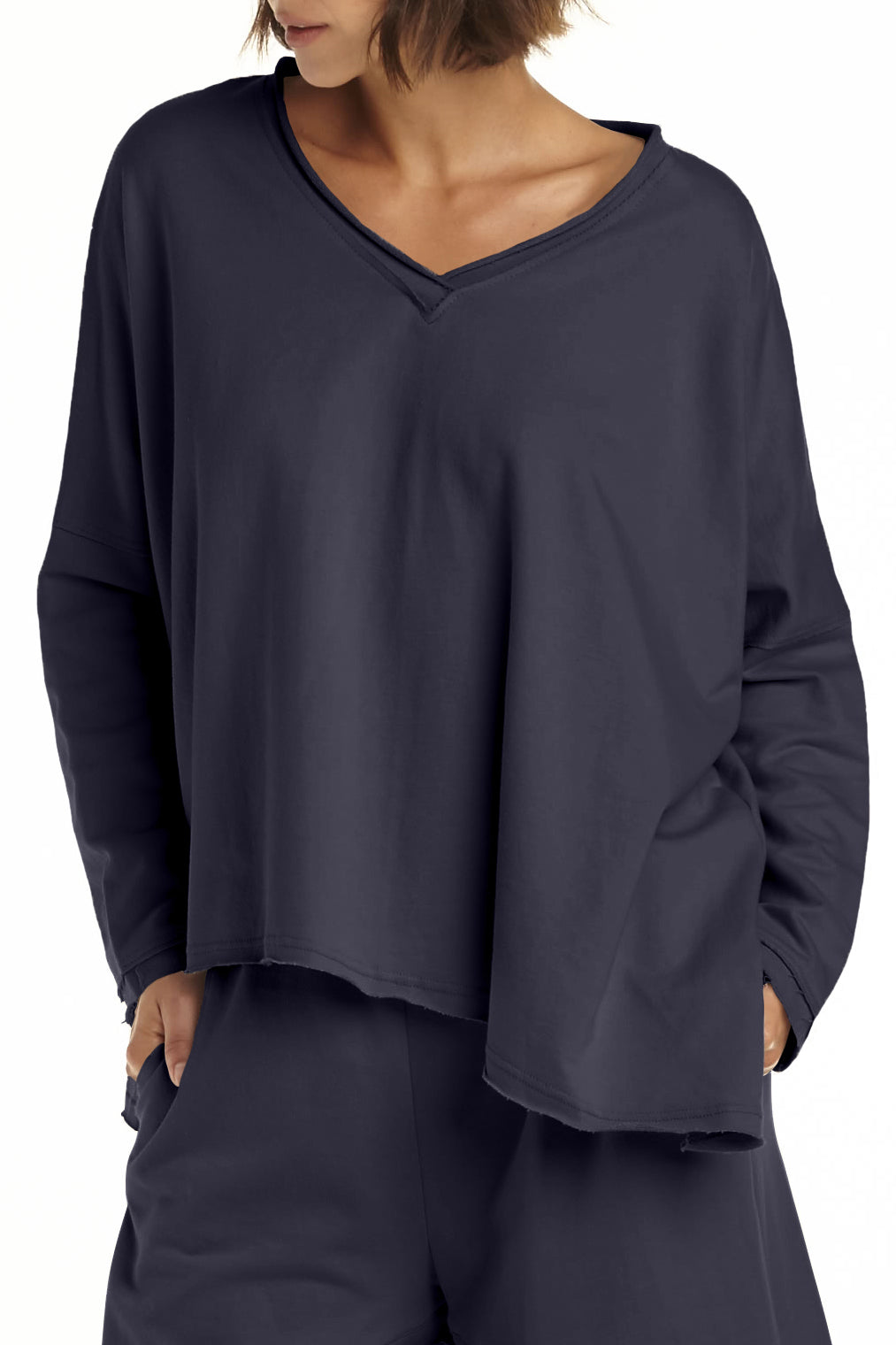 French Terry Double Angle V-Tee