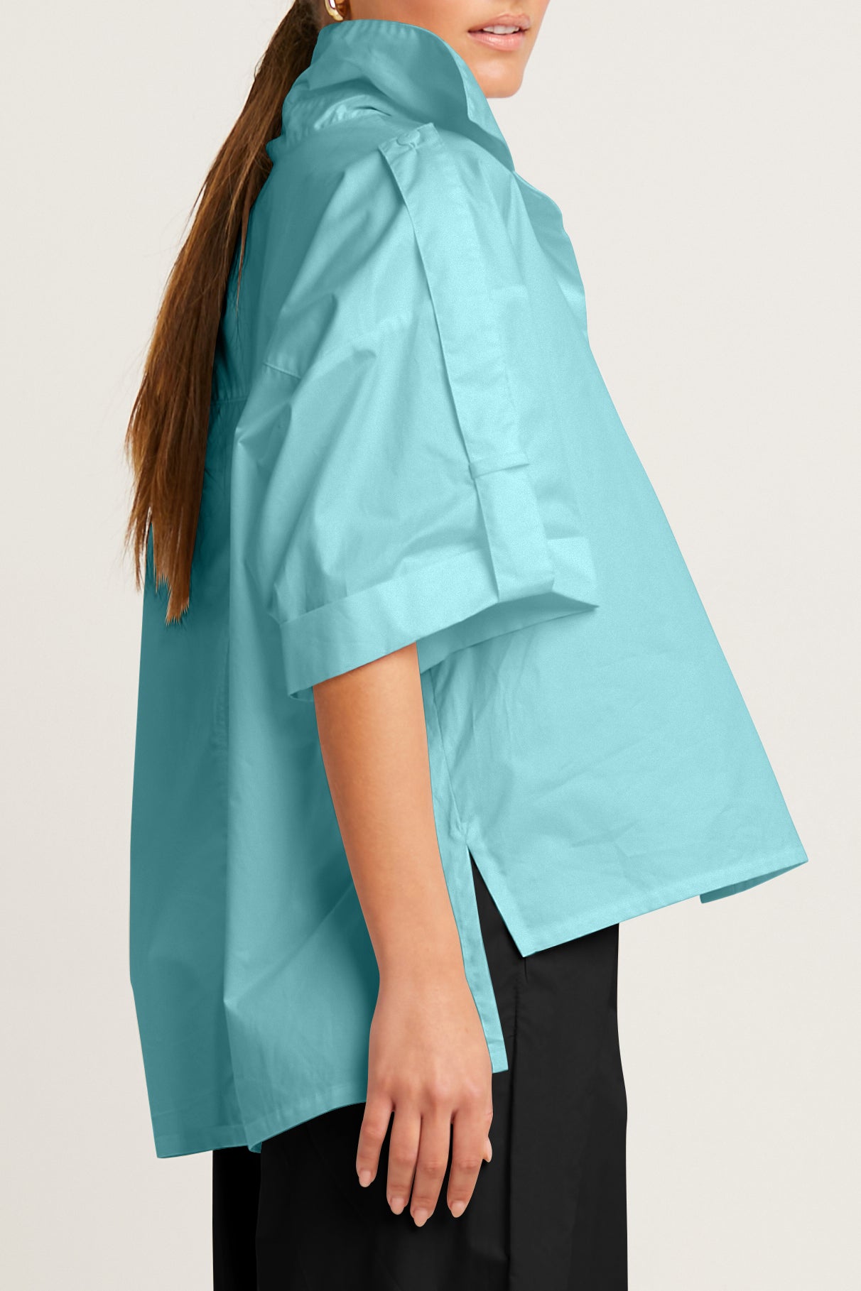 Cotton Tab Sleeve Shirt