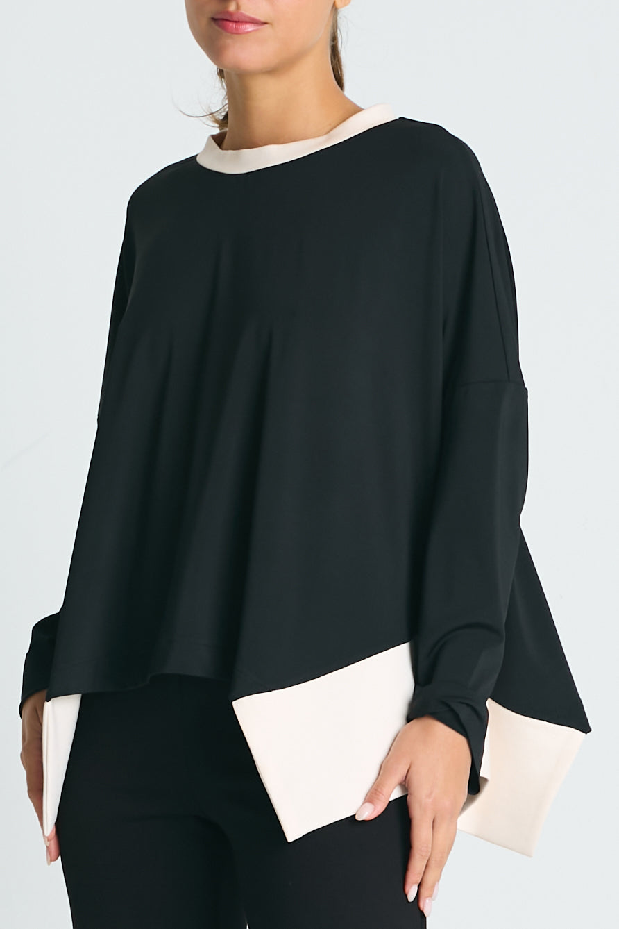 Matte Jersey Paneled Top