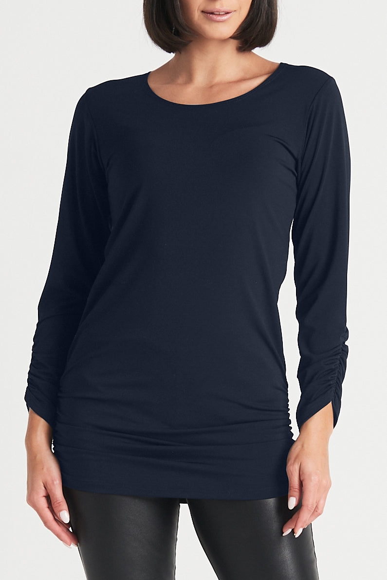Matte Jersey Long Sleeve Ruche Top