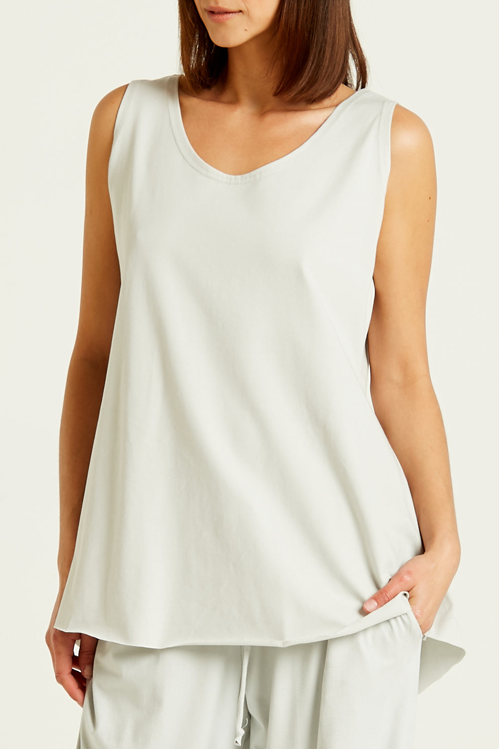 Cotton Lycra Shirttail Tank