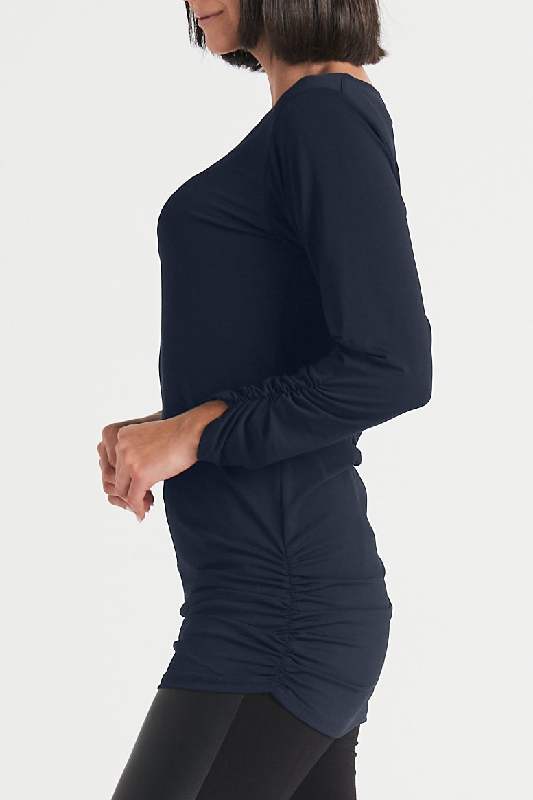 Matte Jersey Long Sleeve Ruche Top
