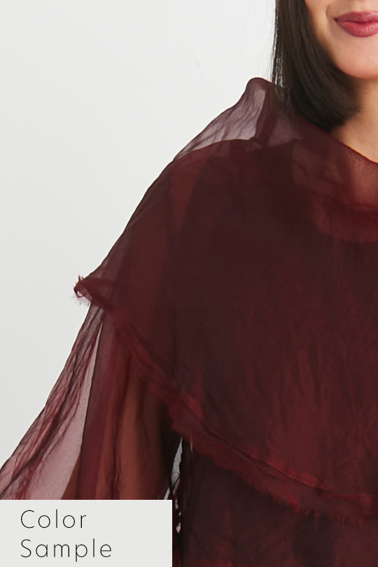 Organza Cowl Neck Top