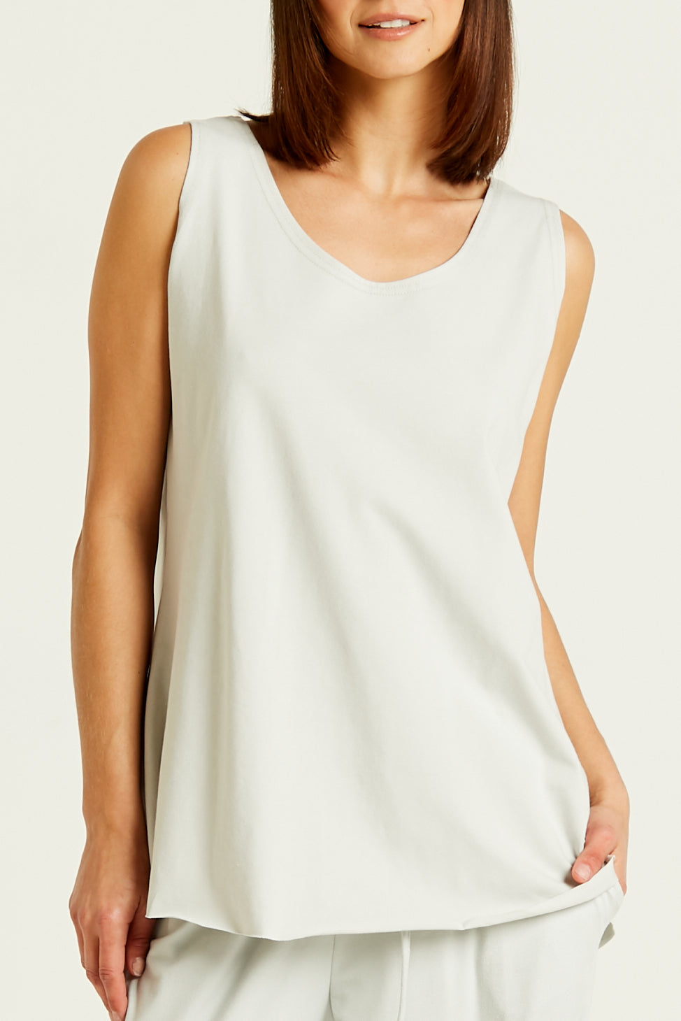 Cotton Lycra Shirttail Tank
