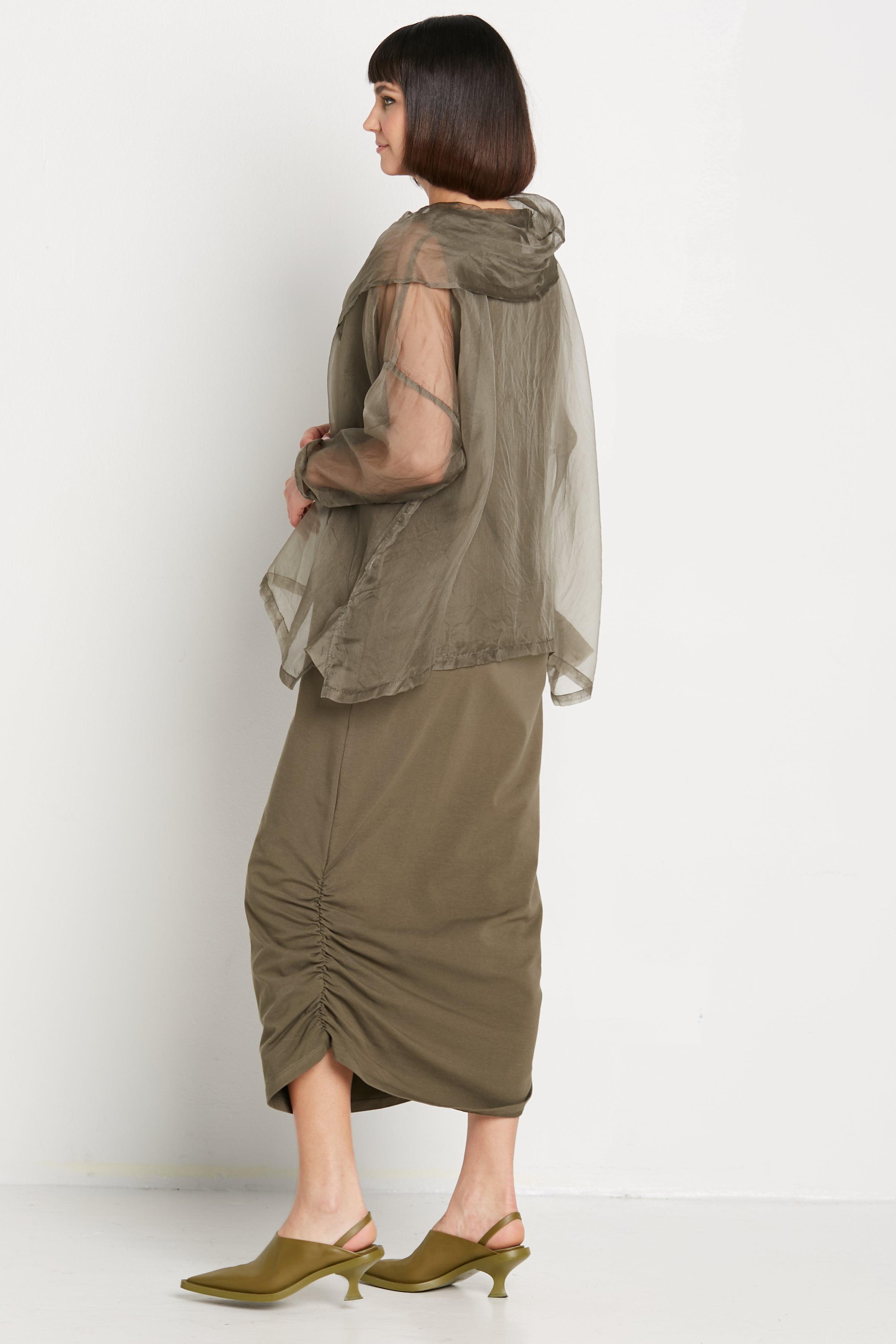 Organza Cowl Neck Top