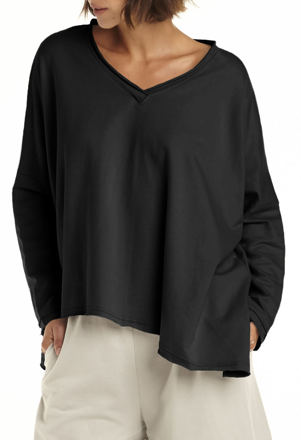 French Terry Double Angle V-Tee