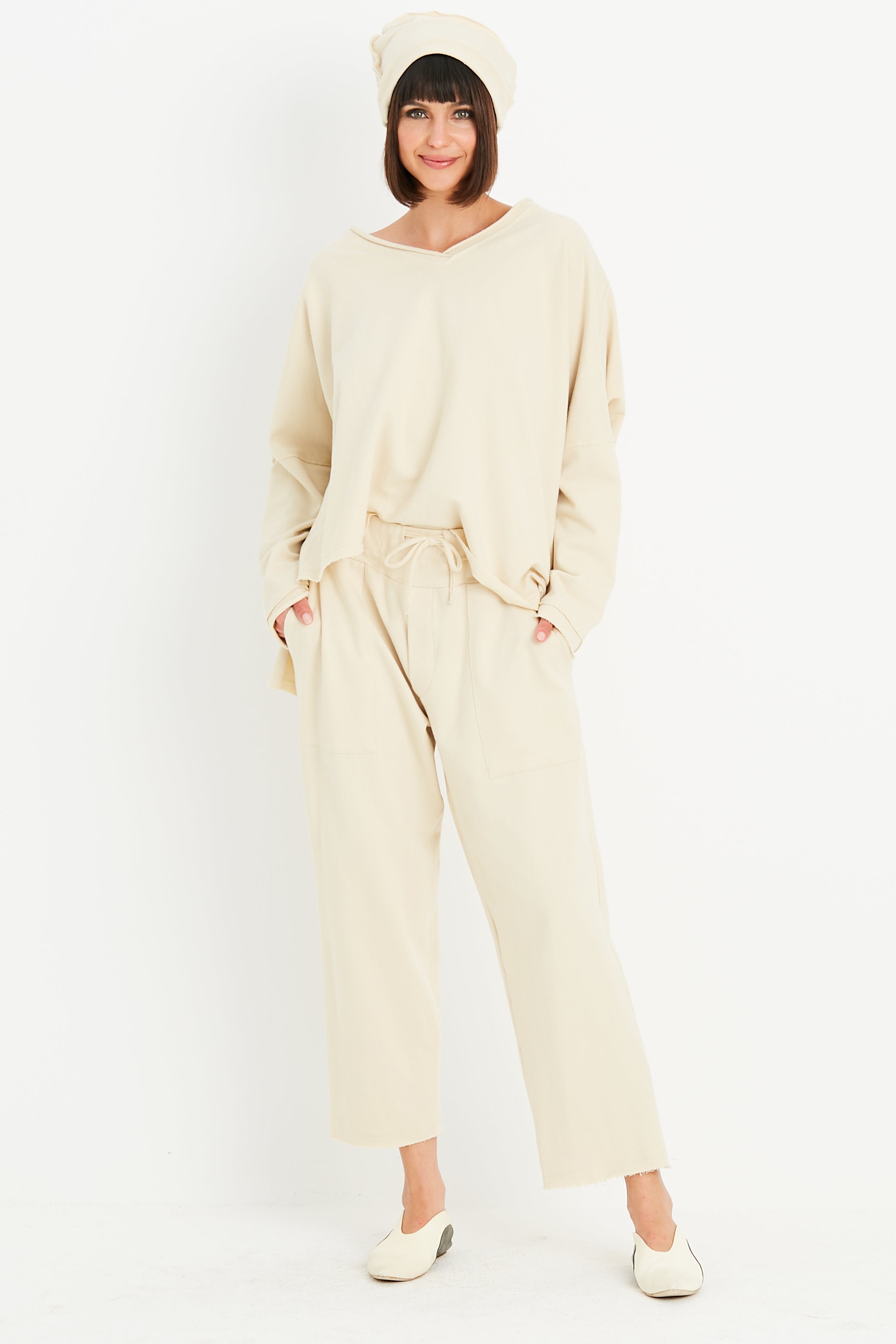 French Terry Double Angle V-Tee