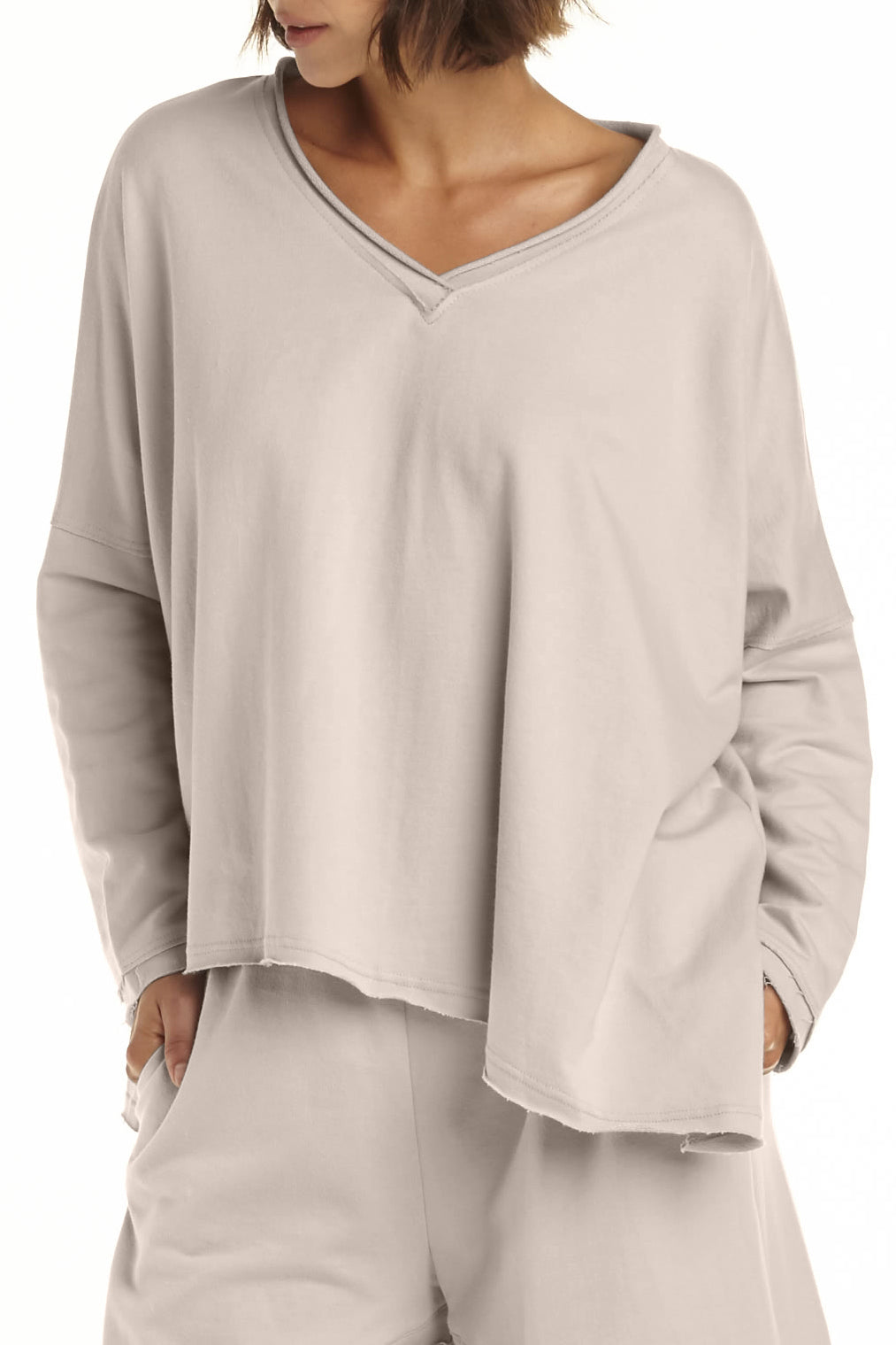 French Terry Double Angle V-Tee