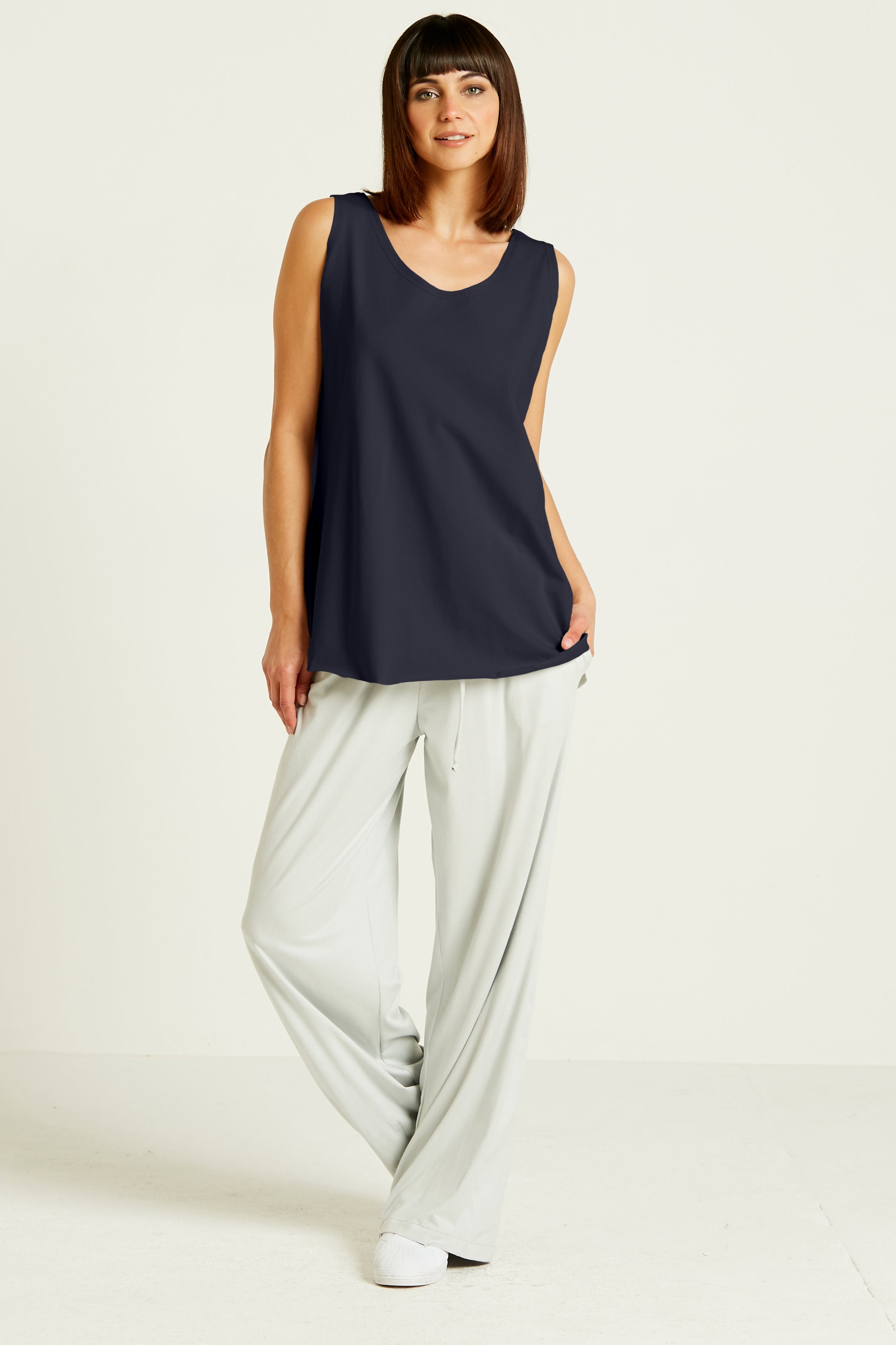 Cotton Lycra Shirttail Tank