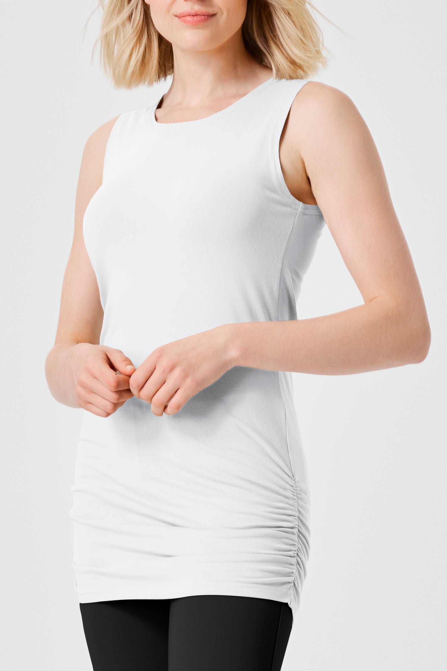 Cotton Lycra Ruche Tank