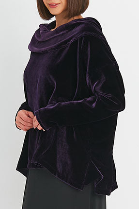 Velvet Cowl Neck Top