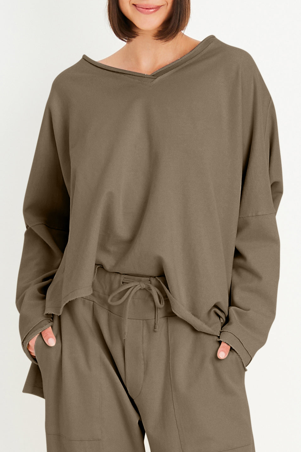 French Terry Double Angle V-Tee