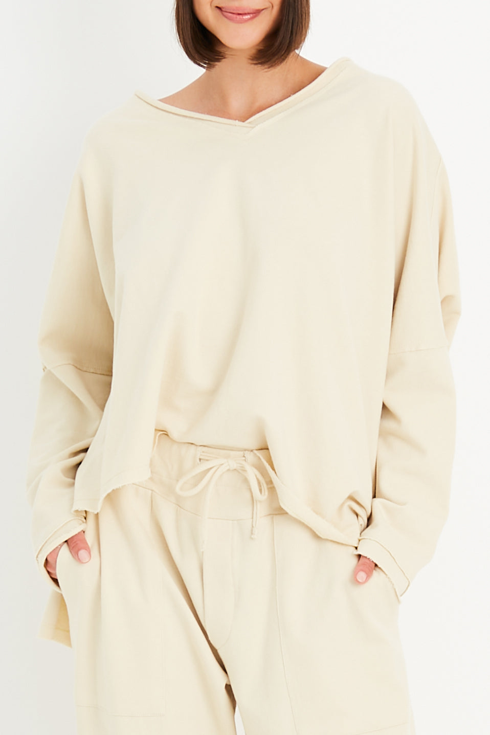 French Terry Double Angle V-Tee