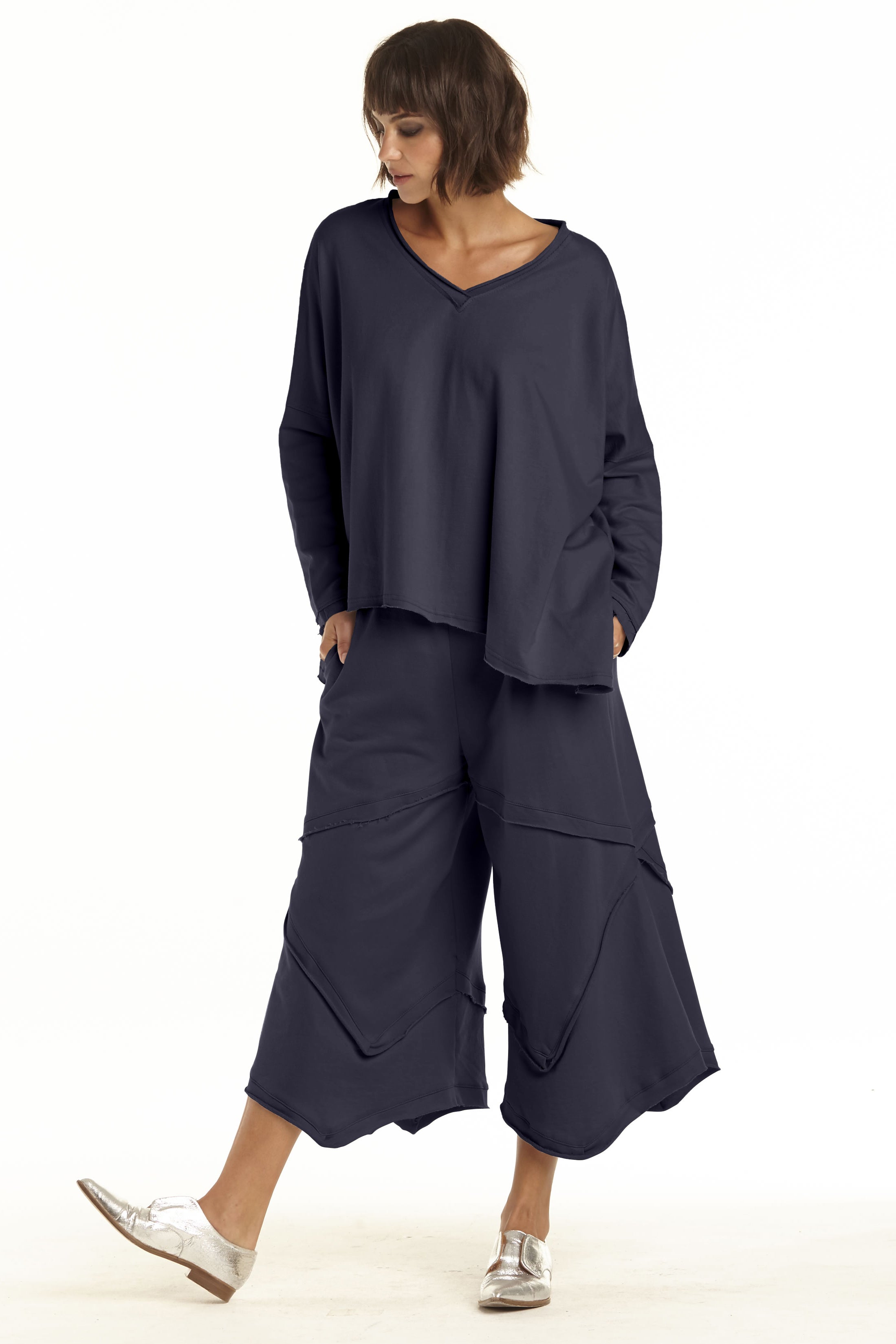 French Terry Double Angle V-Tee