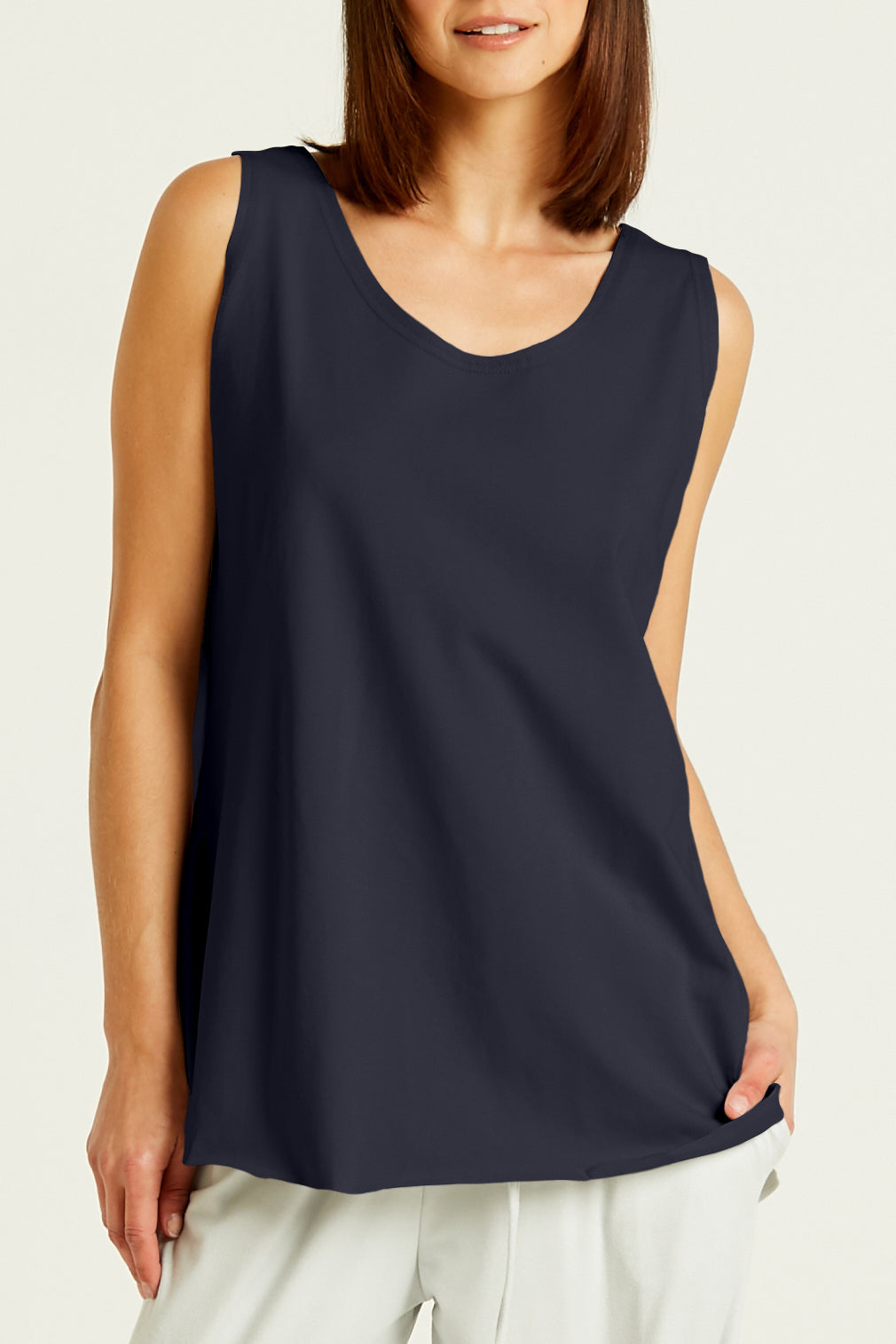 Cotton Lycra Shirttail Tank