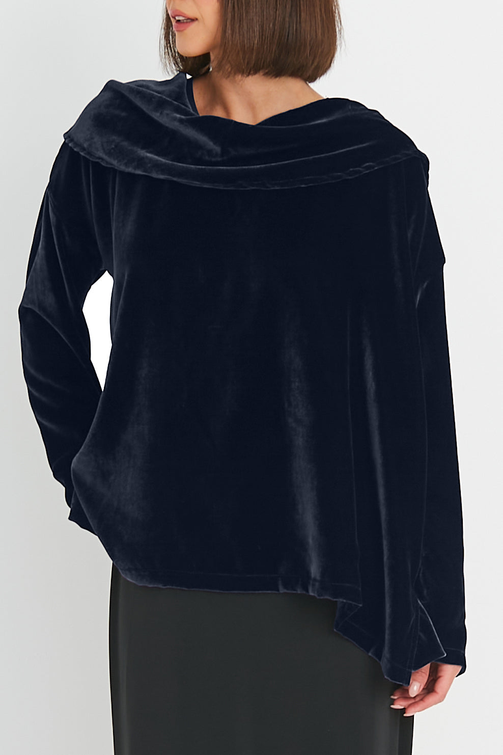 Velvet Cowl Neck Top