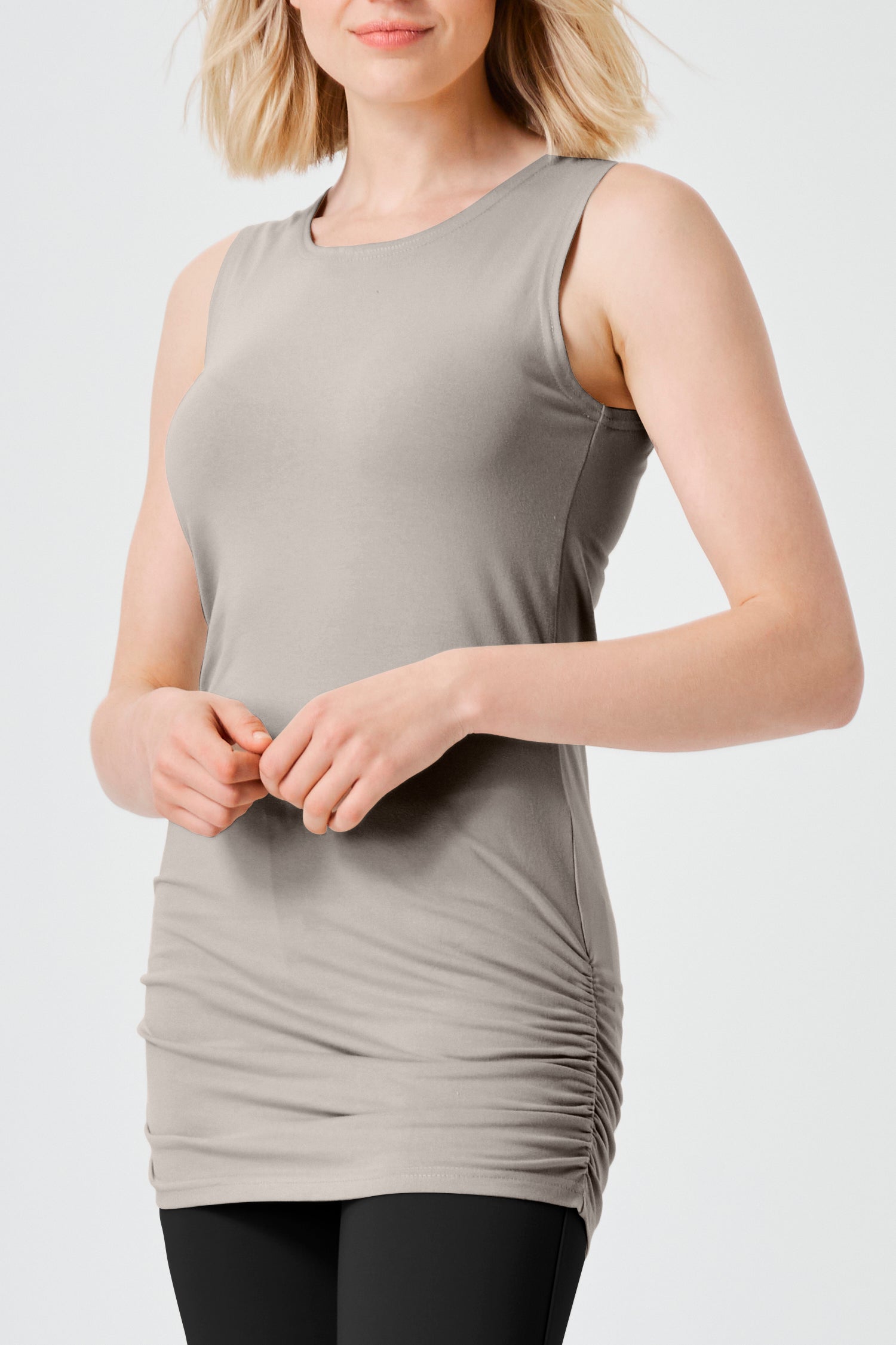 Cotton Lycra Ruche Tank