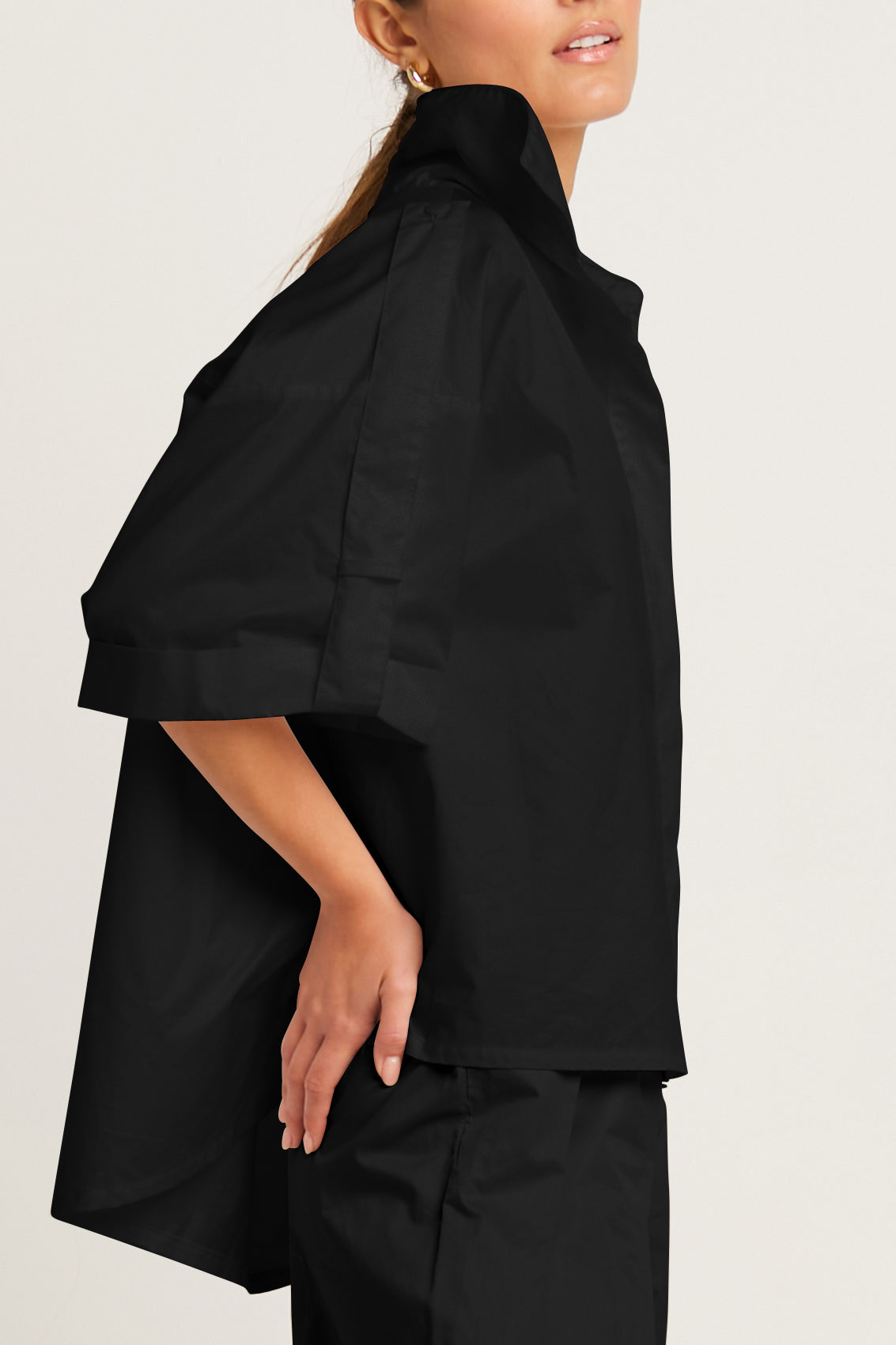 Cotton Tab Sleeve Shirt