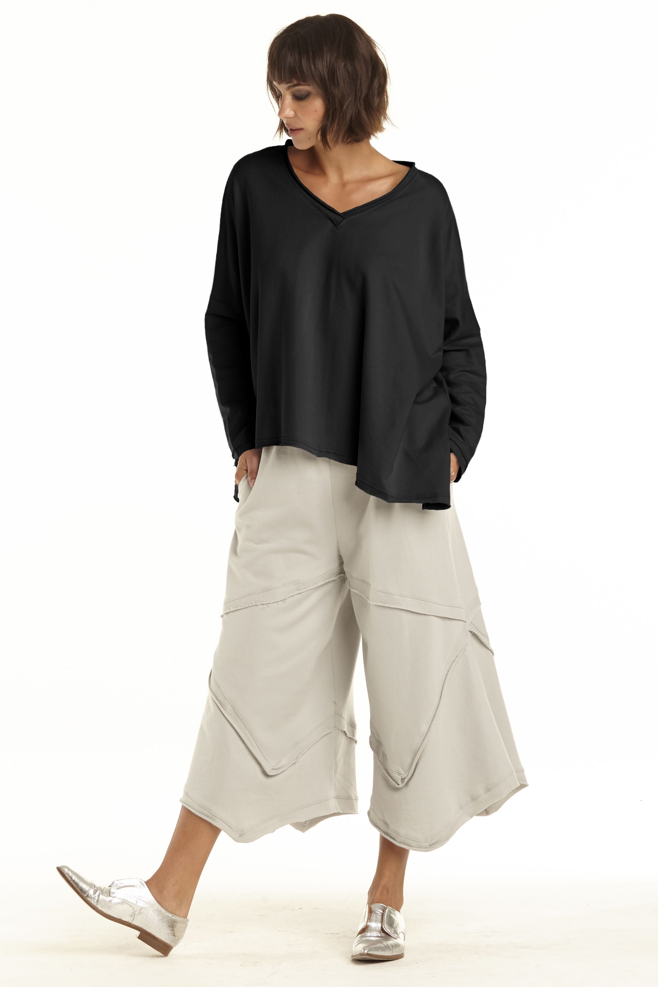 French Terry Double Angle V-Tee