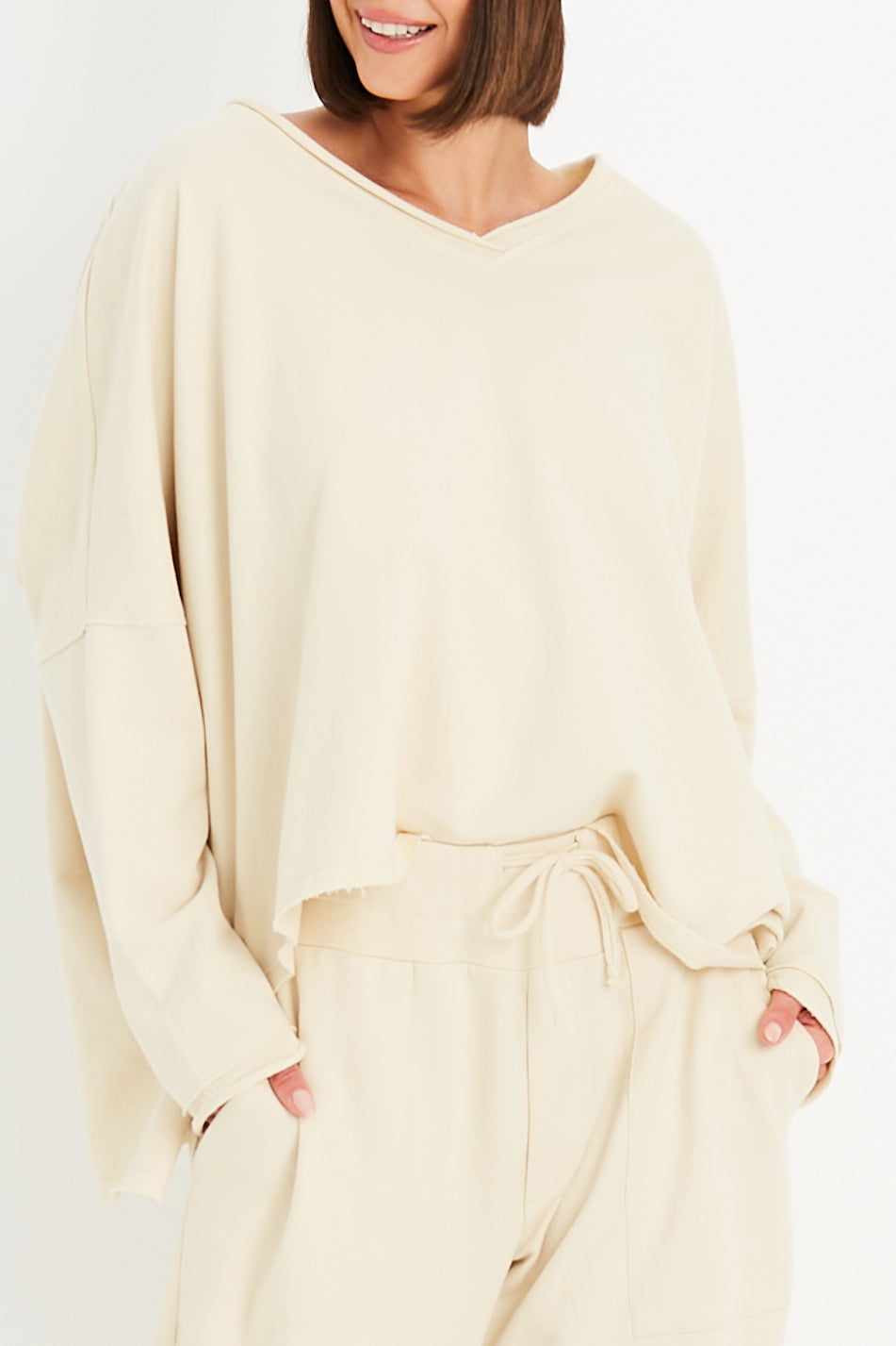 French Terry Double Angle V-Tee