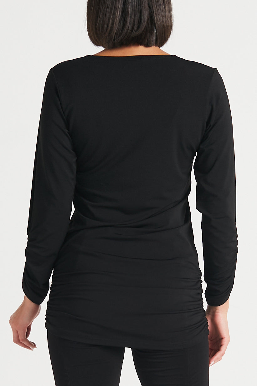 Matte Jersey Long Sleeve Ruche Top
